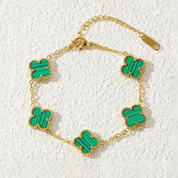 Emeralda – Lucky Green Clover Chain Bracelet