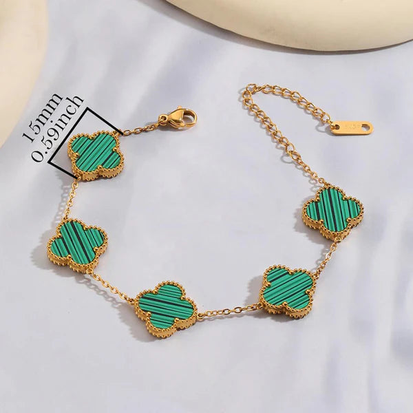 Emeralda – Lucky Green Clover Chain Bracelet