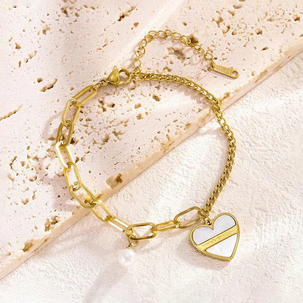 Valencia – Bold Heart Duo Chain Bracelet