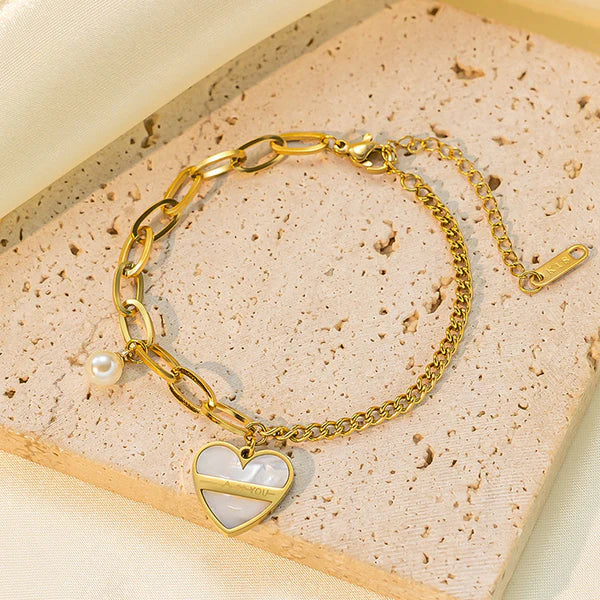 Valencia – Bold Heart Duo Chain Bracelet