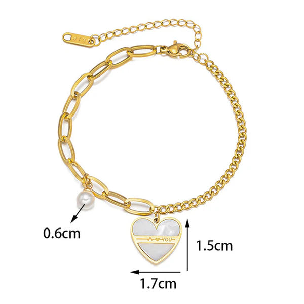 Valencia – Bold Heart Duo Chain Bracelet