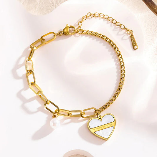 Valencia β Bold Heart Duo Chain Bracelet