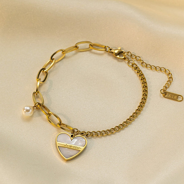 Valencia – Bold Heart Duo Chain Bracelet