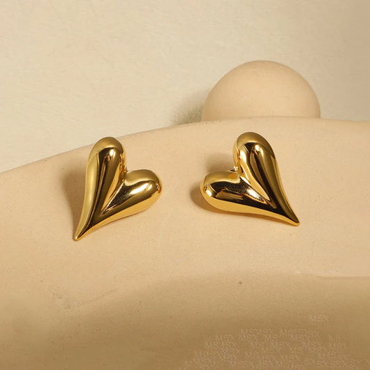 Lyara – Bold Heart Gold Studs