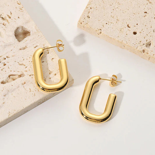 Luna β Geometrical Hoop Earrings