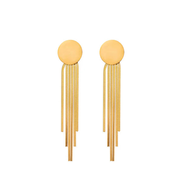 Sierra – Bold Tassel Gold Earrings