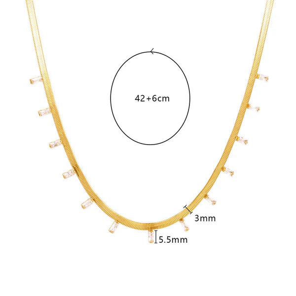 Elara – Gold Charm Bar Drop Necklace