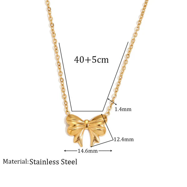 Bellaria – Golden Bow Whisper Pendant