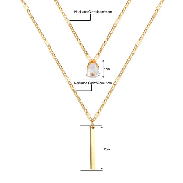 Celestia – Dual Strand Teardrop Pendant Necklace