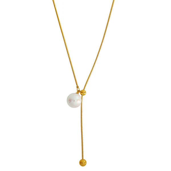 Liora – Pearl Drop Twist Pendant Necklace