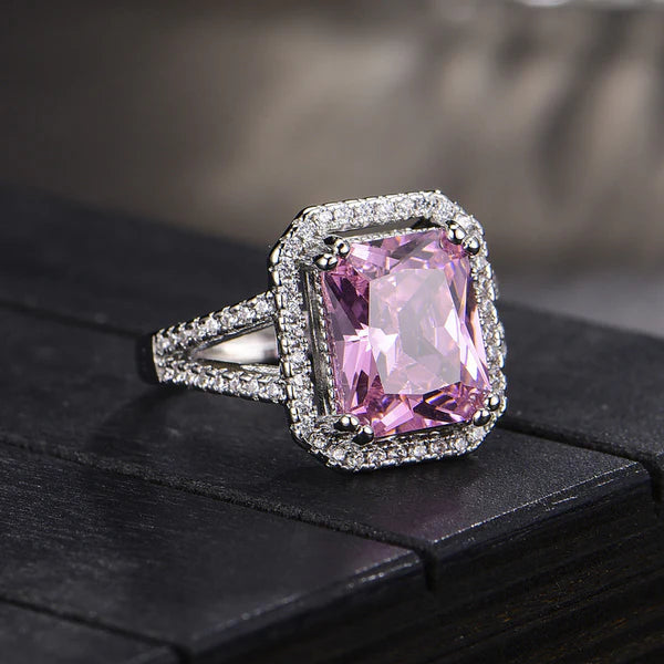 Zaria – Crushed Ice Pink Statement Ring
