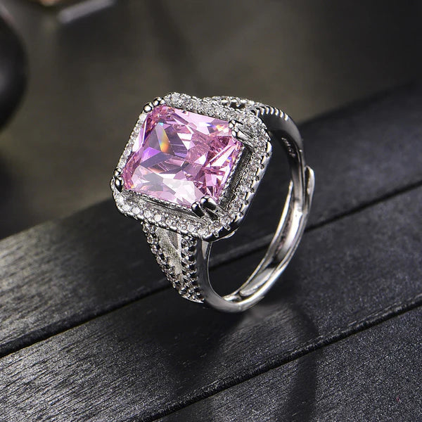 Zaria – Crushed Ice Pink Statement Ring
