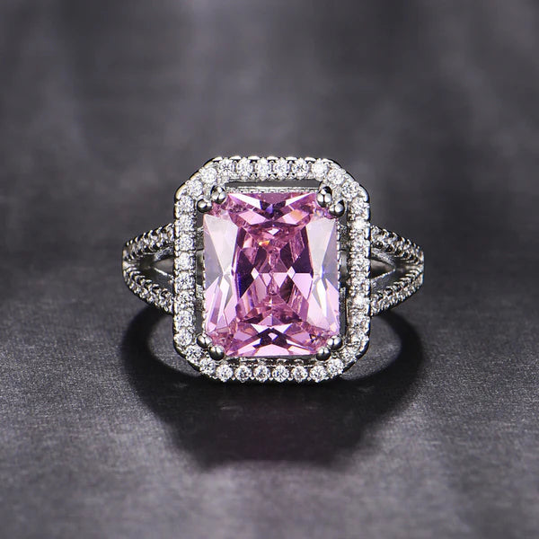 Zaria – Crushed Ice Pink Statement Ring