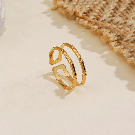 Nova β Bold Contemporary Gold Adjustable Ring