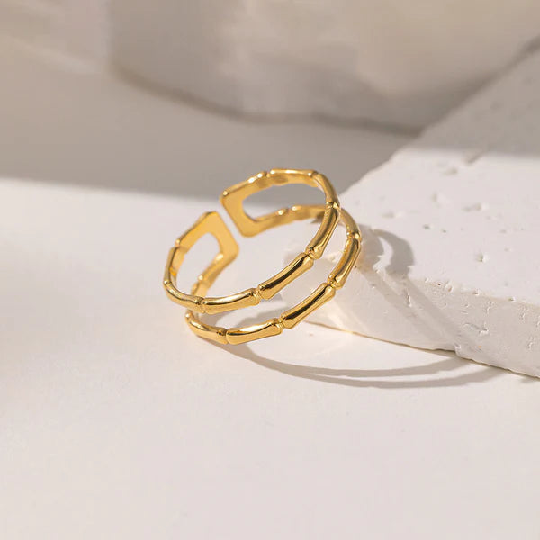 Nova – Bold Contemporary Gold Adjustable Ring