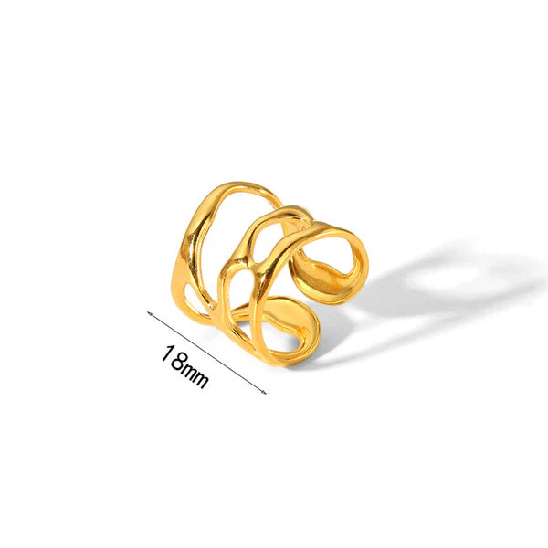 Serai – Sculpted Swirl Adjustable Ring