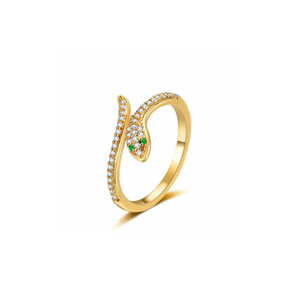 Serpina – Gold Snake Motif Ring