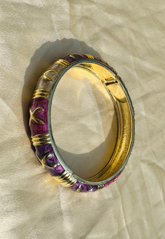 AMETHARA – The Pink & Purple Enamel Gold Bangle