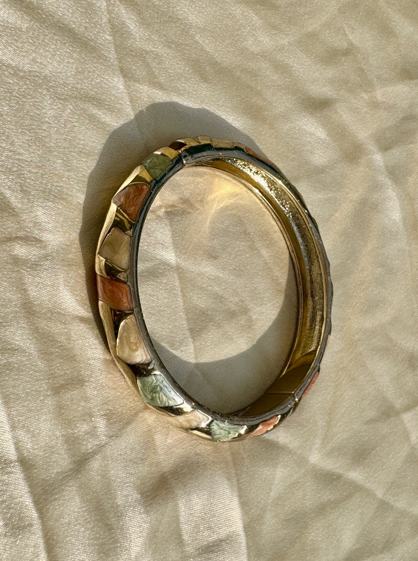 TERRA MUSE – The Pastel Mosaic Enamel Gold Bangle