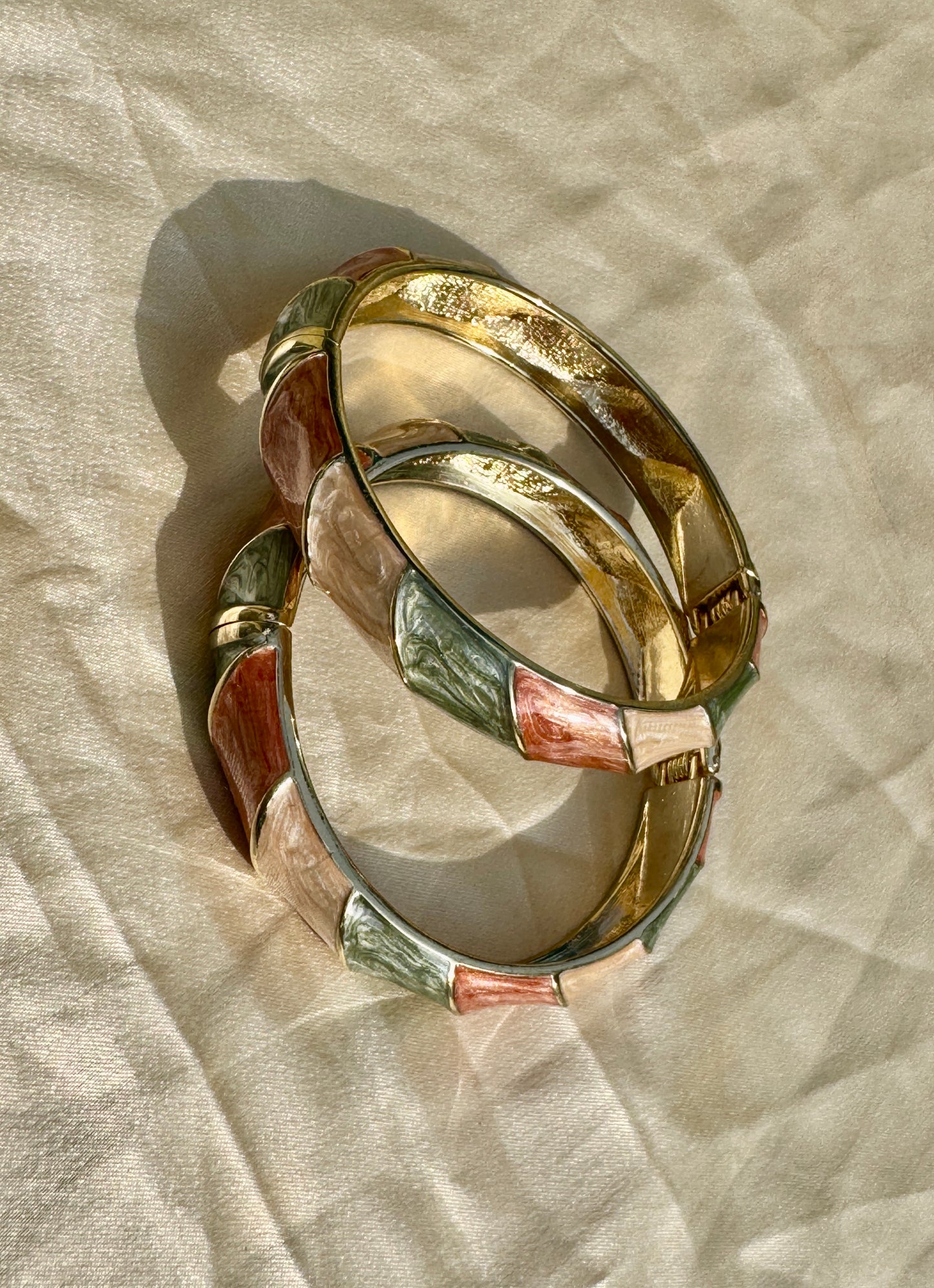 EARTH DUO – The Pastel Earth Enamel Bangle Set (Pair)