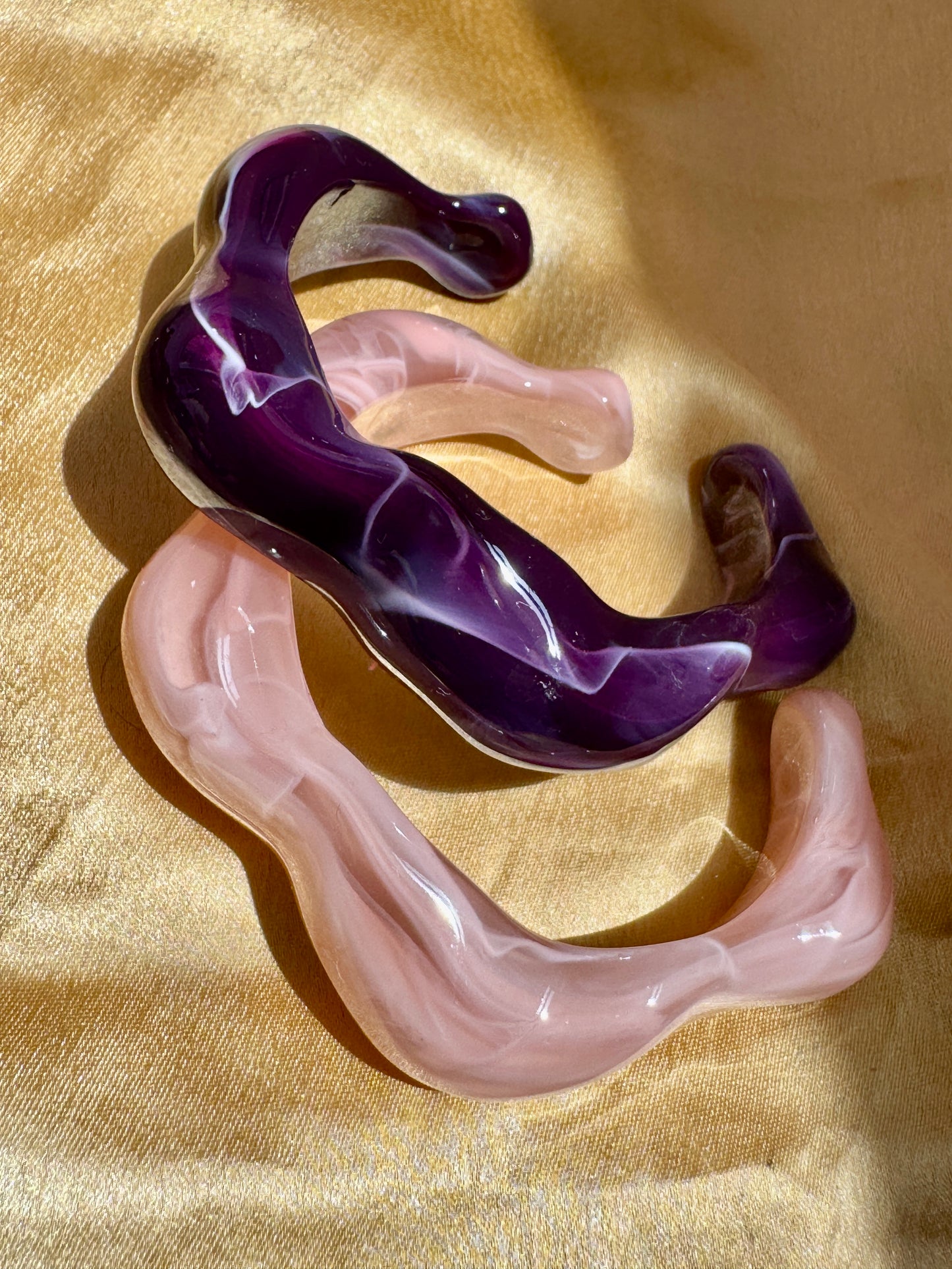 Amara & Selene – Sculpted Glass Cuffs