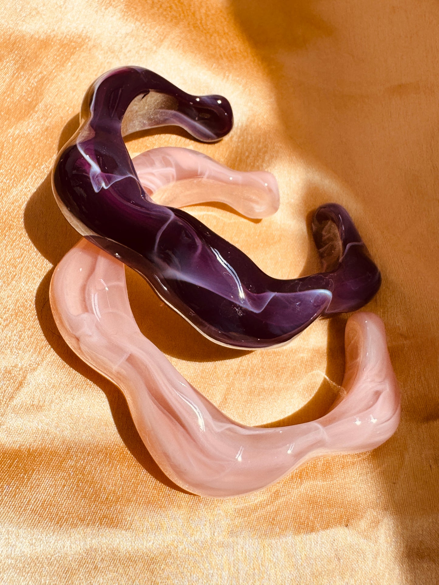Amara & Selene – Sculpted Glass Cuffs