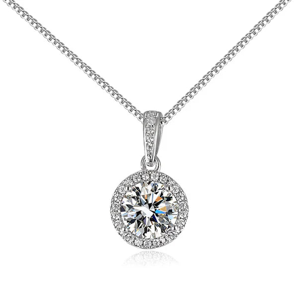 Celestia – Silver Solitaire Sparkle Pendant