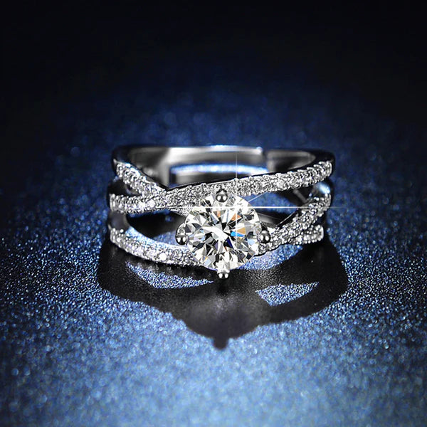 Celeste – Silver Radiant Cross Band Ring