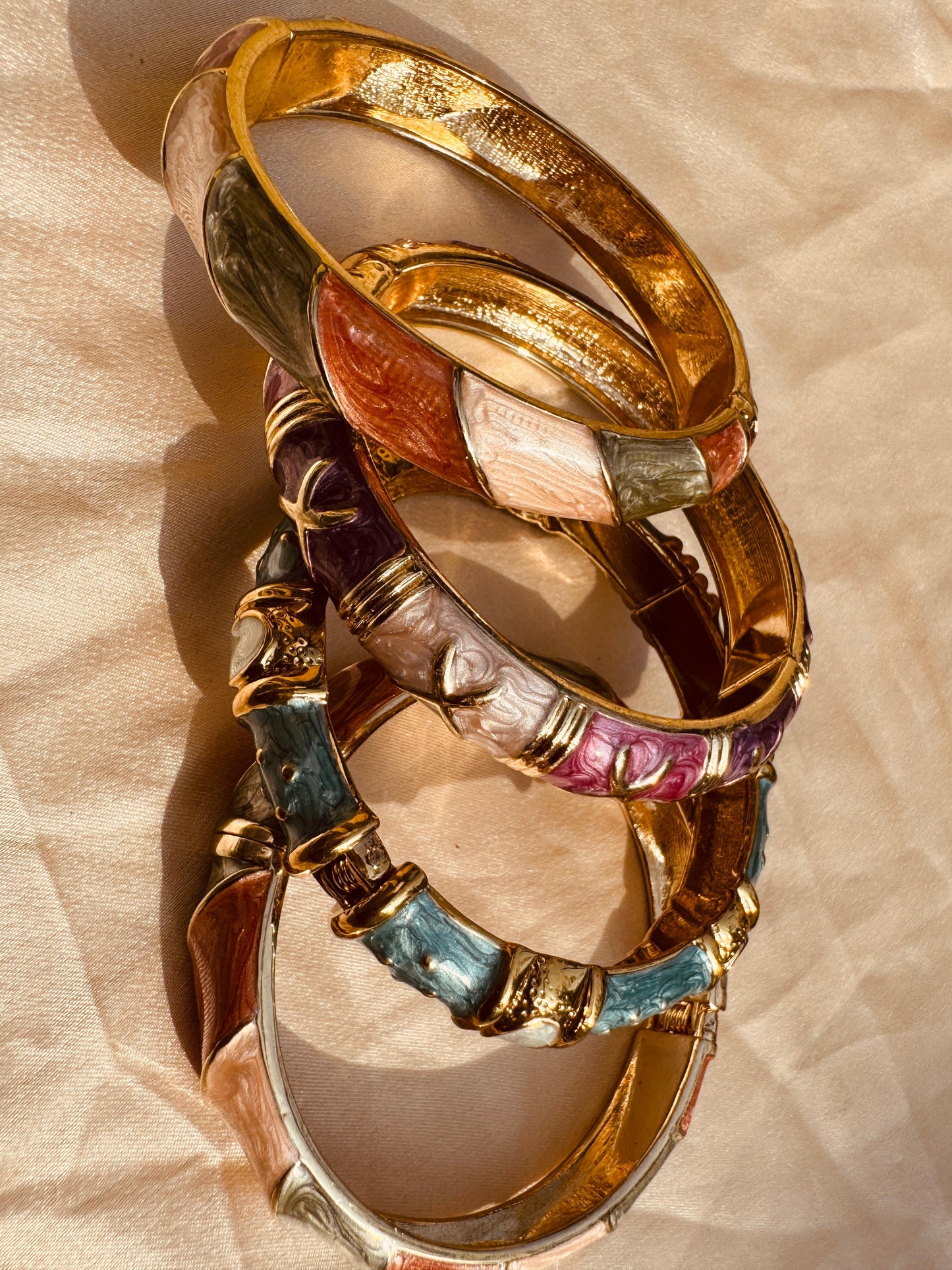 CHROMA QUADRA STACK – Multicolour Gold-Plated Enamel Bangles