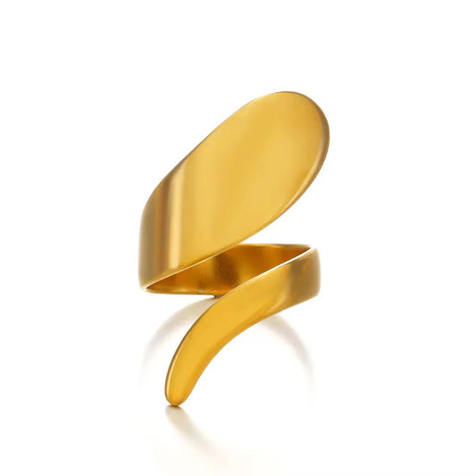 Nyomi – Sculpted Twist Open Ring Set Of Two