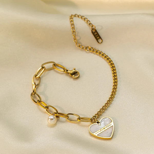 Valencia – Bold Heart Duo Chain Bracelet