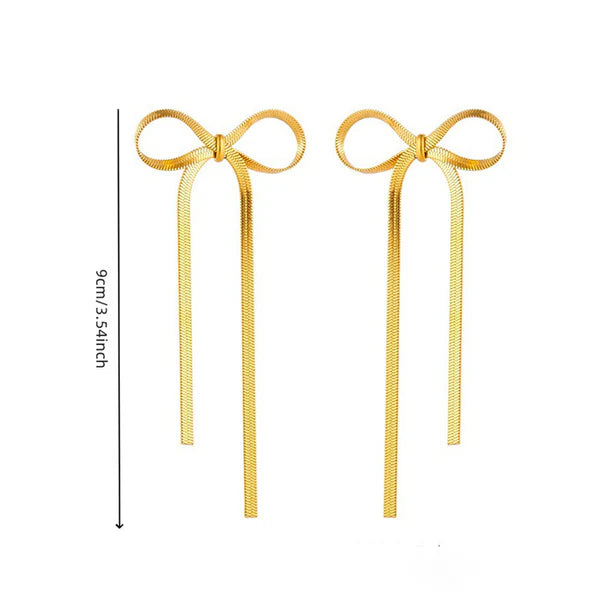 Liora – Golden Ribbon Cascade Earrings