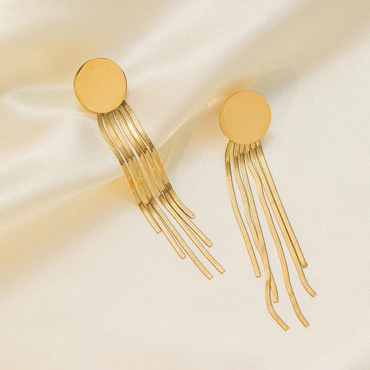 Sierra – Bold Tassel Gold Earrings