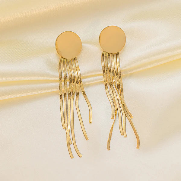 Sierra – Bold Tassel Gold Earrings