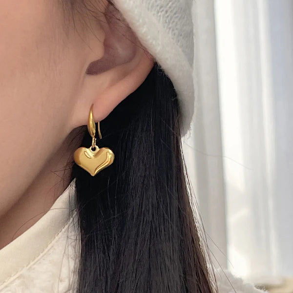 Heart Themed Drop Earrings