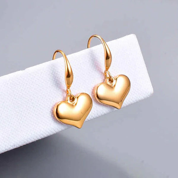 Heart Themed Drop Earrings