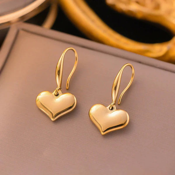 Heart Themed Drop Earrings