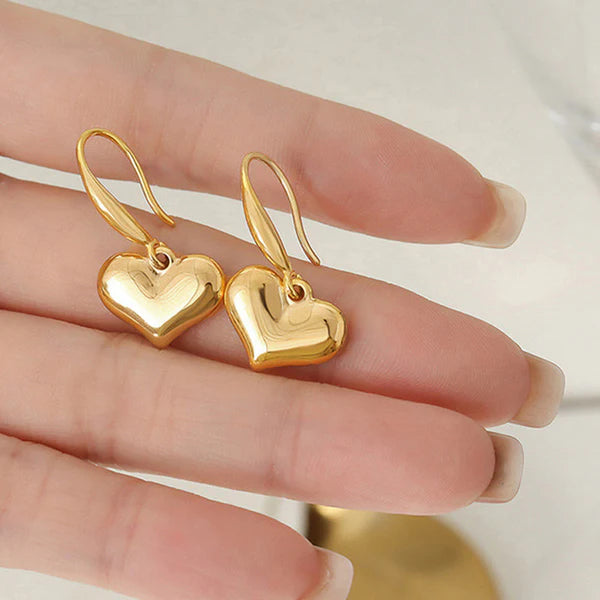 Heart Themed Drop Earrings