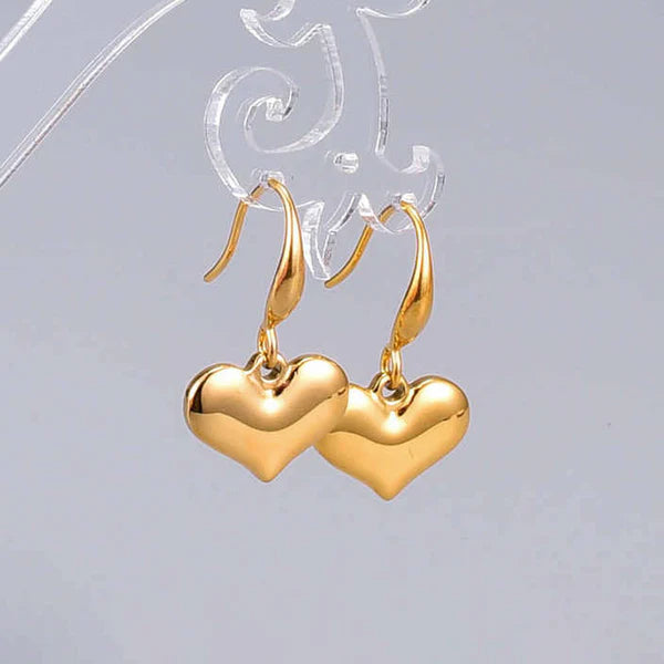 Heart Themed Drop Earrings