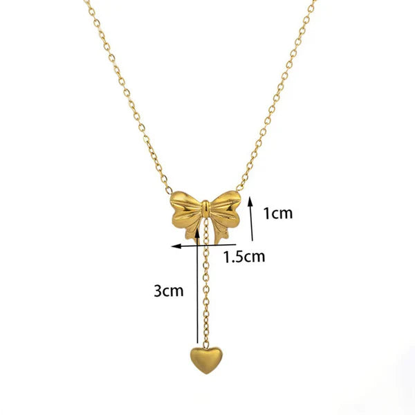 Heart Themed Bow inspired Pendant Necklace