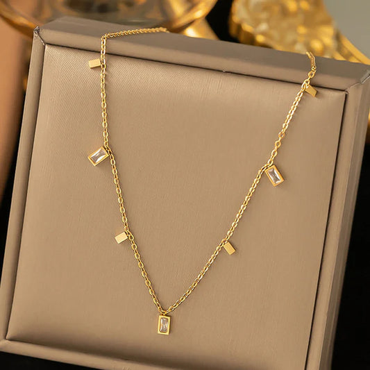 Gold-Toned Geometric Necklace