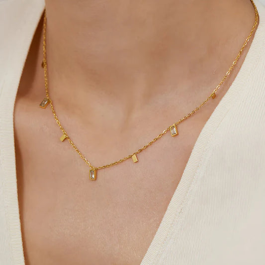 Zyra – Geometric Charm Layered Necklace