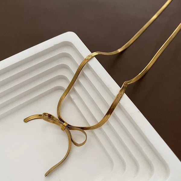 Infinity Bow Choker Necklace