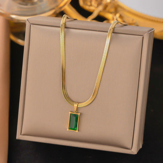 Green Geometric Pendant