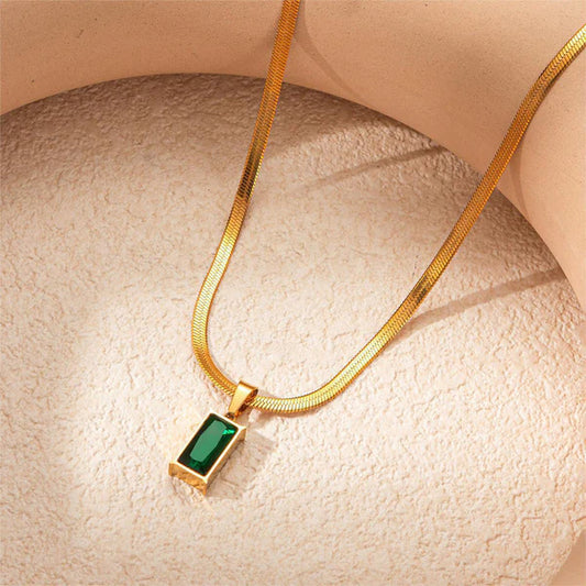 Green Geometric Pendant