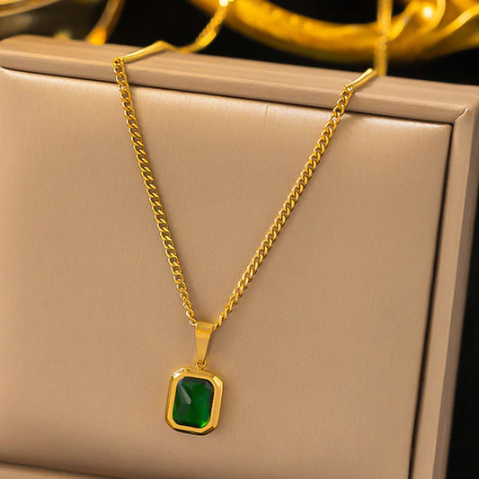 Green Geometric Pendant