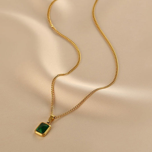 Green Geometric Pendant