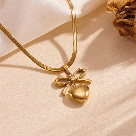 Bow Knot Heart Themed Pendant