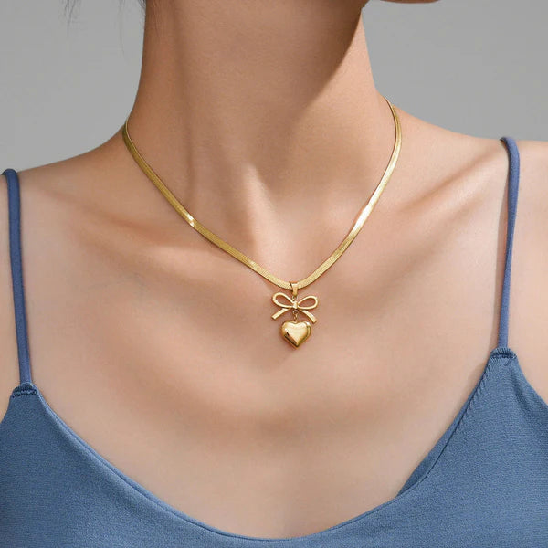Bow Knot Heart Themed Pendant