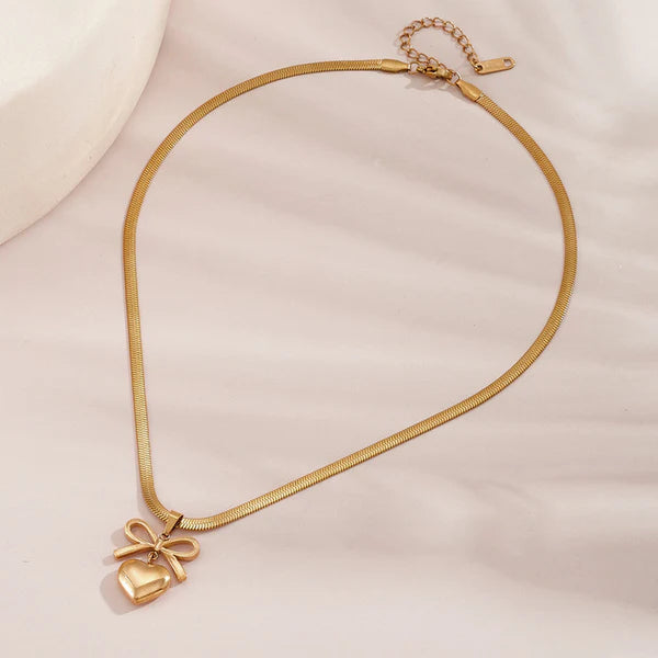 Bow Knot Heart Themed Pendant